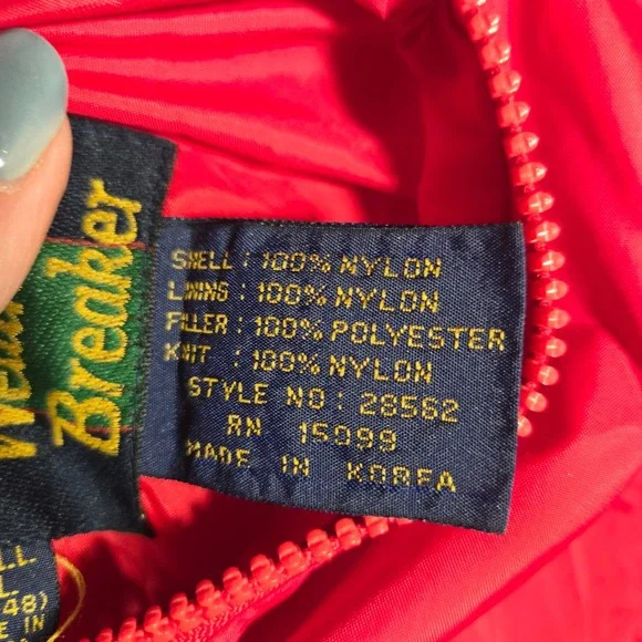 Vtg Oakton Weather Breaker Jacket Mens XL Tall Red Blue Reversible 80s 90s Retro - Picture 4 of 14